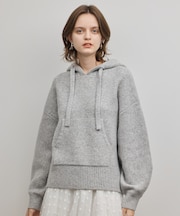 ガーターニットパーカー