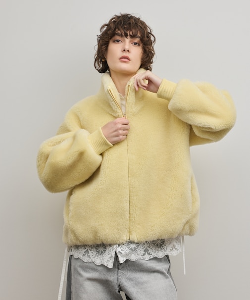 ウールボアスタンドカラージャケット