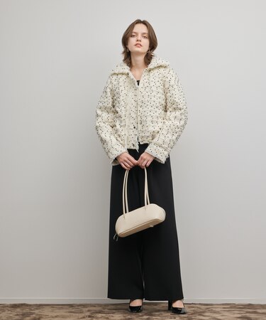 ツイードダウンジャケット