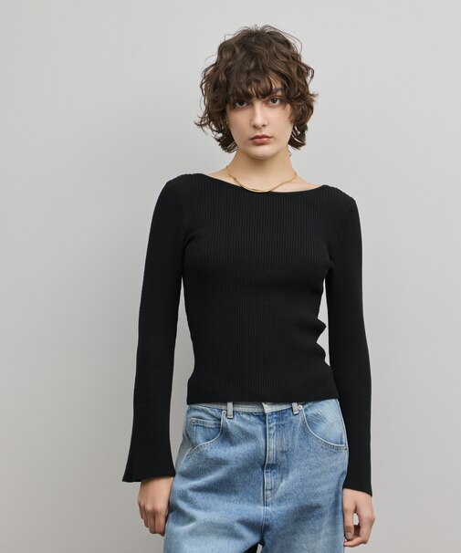 アイレットリブニットトップ