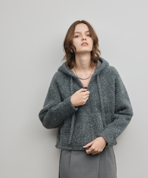 【NEW】グレースコンチネンタル（GRACE CONTINENTAL）/フェザーニットパーカー フェザーニットパーカー｜グレースコンチネンタルの通販｜&mall