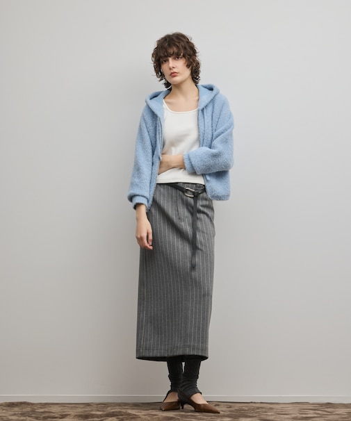 フェザーニットパーカー