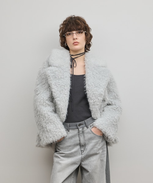 P*a様 グレースコンチネンタル ダイヤグラム フ　ファーコート フェイクファーPコート｜グレースコンチネンタルの通販｜&mall（アンド