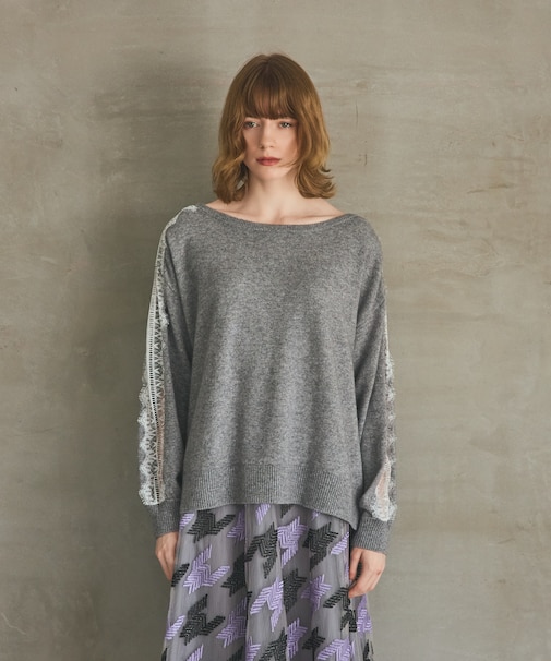 レーススリーブトップ