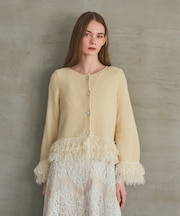 ラメフェザーフリンジカーディガン