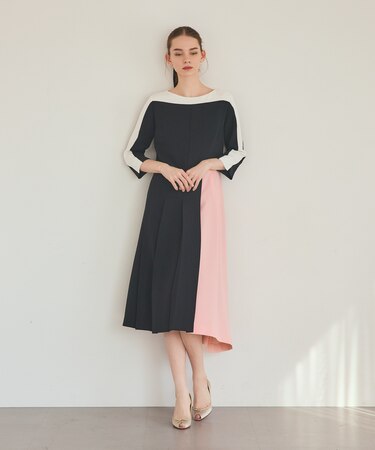 カラーブロックドレス