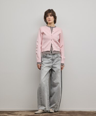 レイヤード風ニットカーディガン