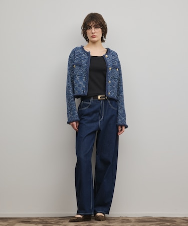 ツイードニットカーディガン