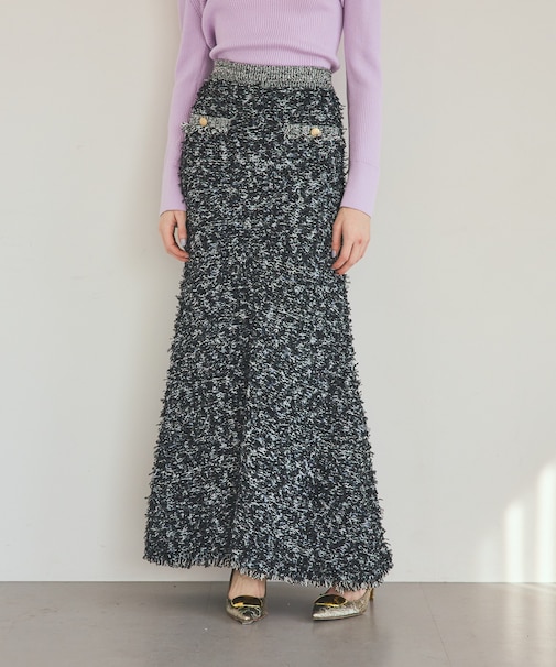 ツイーディーニットスカート