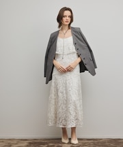 チュールレースロングワンピース