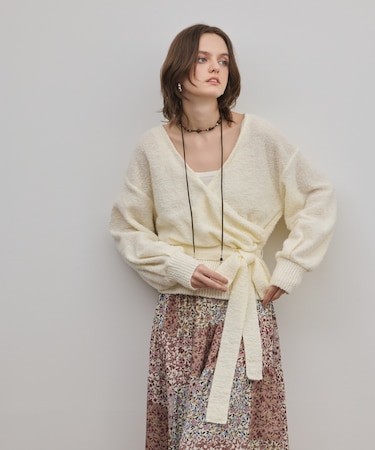 カシュクールニットトップ