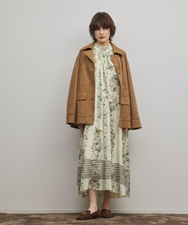 フラワープリントティアードワンピース