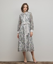 マルチフラワー刺繍フレアワンピース