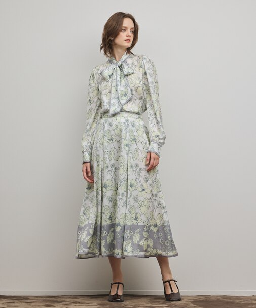 フルーツフラワープリントスカート