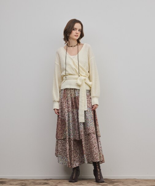 パッチワークプリントスカート