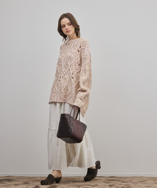 ケーブルニットトップ