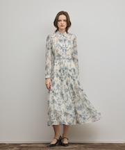 フラワープリントプリーツワンピース