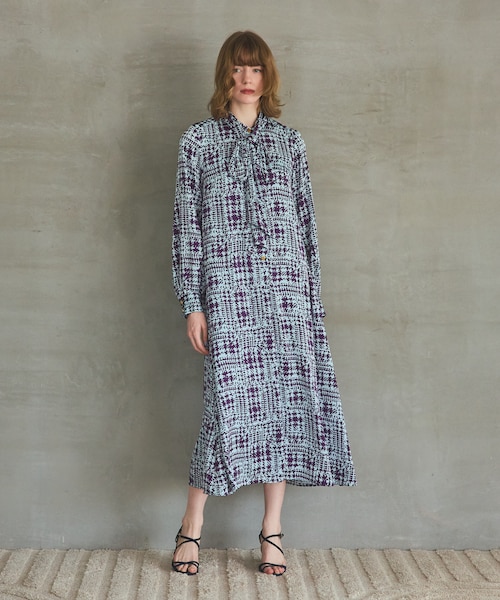 チェックプリントボウ付ワンピース｜グレースコンチネンタルの通販