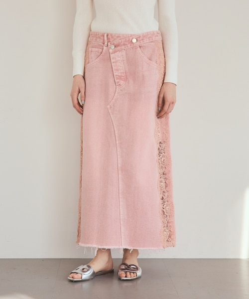 サイドレースデニムスカート｜グレースコンチネンタルの通販｜&mall
