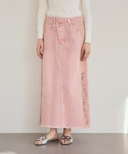 サイドレースデニムスカート