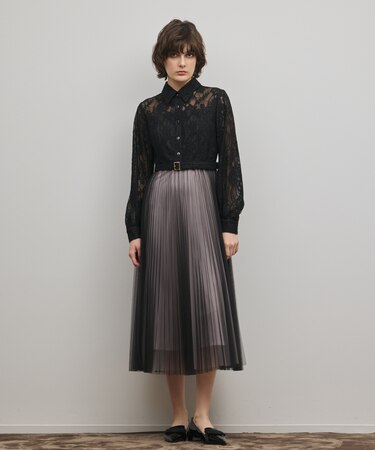 コードレースプリーツワンピース