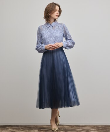 コードレースプリーツワンピース