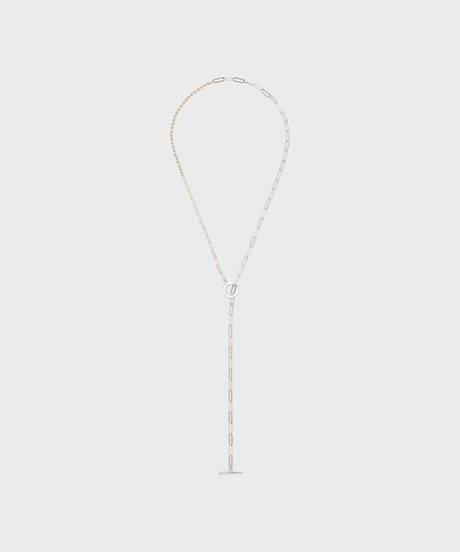 バイカラーロングネックレス