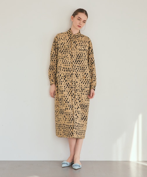 ハーフドットミリタリーワンピース