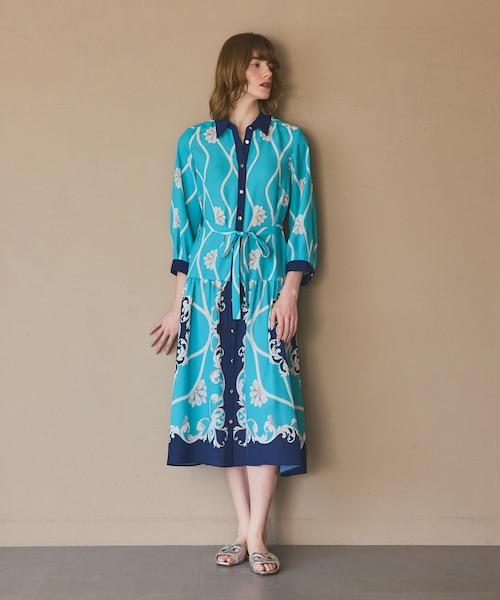 スカーフプリントシャツワンピース｜グレースコンチネンタルの通販