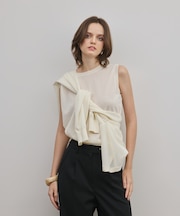 レイヤードニットトップ