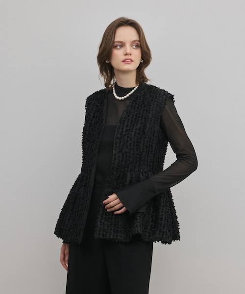 カットジャガードペプラムジレ｜グレースコンチネンタルの通販｜&mall