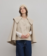 リネンオックスケープジャケット