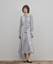 ダマスク柄風プリントワンピース