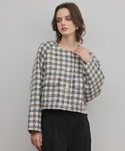 レースヘムツイードジャケット