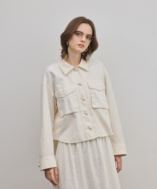 パール釦ピグメントシャツ