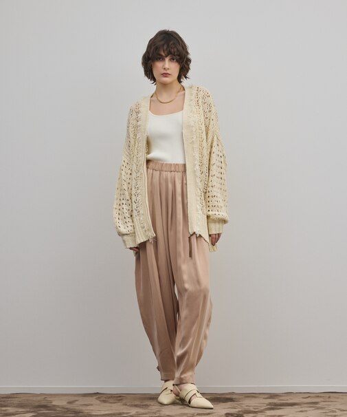 zipミドルニットカーディガン