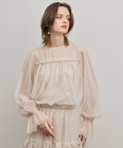 チュールタイブラウス