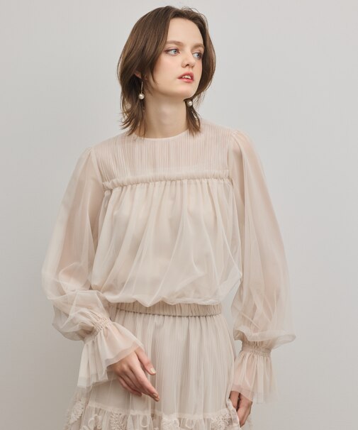 チュールタイブラウス