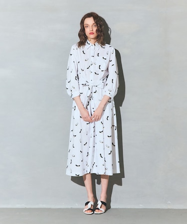 ヒールプリントシャツドレス