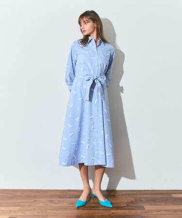 ヒールプリントシャツドレス