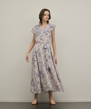 サラサプリントフリルカラーワンピース