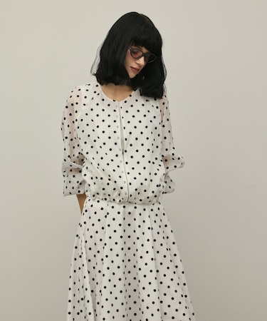 ドットフロッキーブルゾン