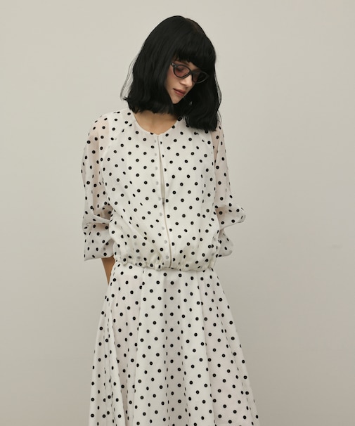 ドットフロッキーブルゾン