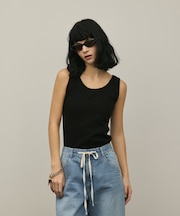 テレコノースリーブトップ