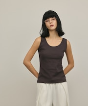 テレコノースリーブトップ