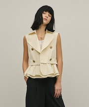 ペプラムトレンチベスト