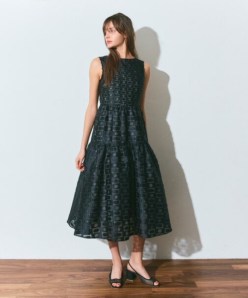 キカドットジャガードドレス