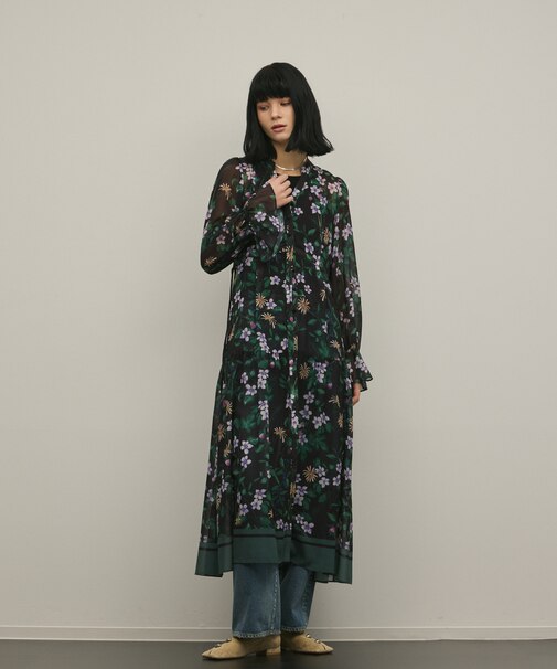 ドロストティアードフレアワンピース