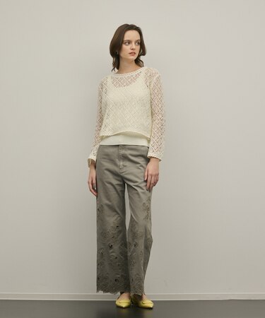 カットワークフレアパンツ