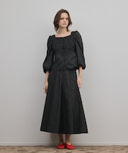 ラメドットタフタジャガードスカート